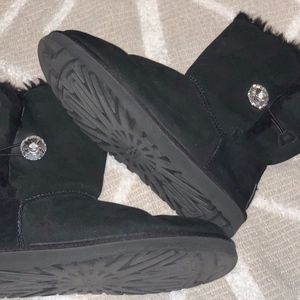 UGG Bailey Button Bling Women's Boots Black